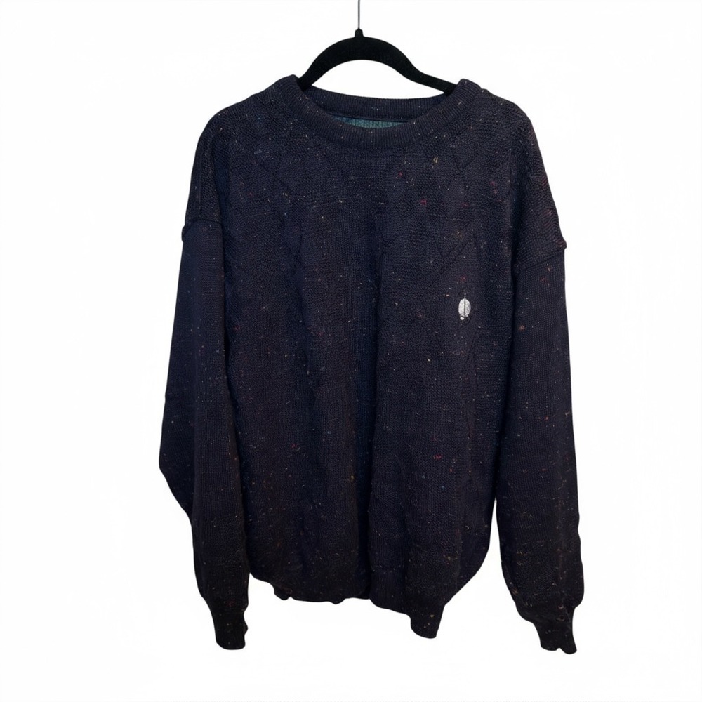 Oscar Jacobson Wool Windstopper‎ Lined Crew Neck Sweater Mens XL Knit